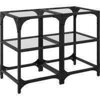 Berkfield Home Coffee Tables with Transparent Glass Top 2 pcs 30x30x45 cm Steel | Size: 30 x 30 x 45 cm