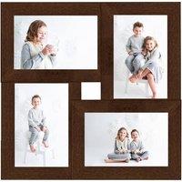 Berkfield Home Collage Photo Frame for 4x(10x15 cm) Picture Dark Brown MDF | Size: 10x15 cm
