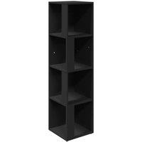 Berkfield Home Corner Cabinet Black 33x33x132 cm Engineered Wood | Size: 33 x 33 x 132 cm