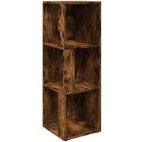 Berkfield Home Corner Cabinet Smoked Oak 33x33x100 cm Engineered Wood in Brown | Size: 33 x 33 x 100 cm