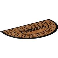Berkfield Home Door Mat Half Round 45x75 cm Rubber & Coir in Brown