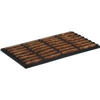 Berkfield Home Door Mat Rectangular 45x75 cm Rubber & Coir in Brown