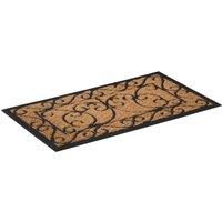 Berkfield Home Door Mat Rectangular 45x75 cm Rubber & Coir in Brown