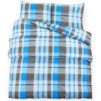 Berkfield Home Duvet Cover Set Blue & Grey 140x200 cm Cotton