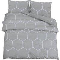 Berkfield Home Duvet Cover Set Grey 135x200 cm Cotton