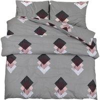 Berkfield Home Duvet Cover Set Grey 140x200 cm Cotton