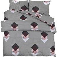 Berkfield Home Duvet Cover Set Grey 140x200 cm Cotton