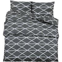 Berkfield Home Duvet Cover Set Grey 140x200 cm Cotton