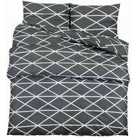 Berkfield Home Duvet Cover Set Grey 140x200 cm Cotton