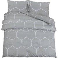 Berkfield Home Duvet Cover Set Grey 200x200 cm Cotton