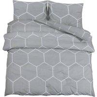 Berkfield Home Duvet Cover Set Grey 200x200 cm Cotton
