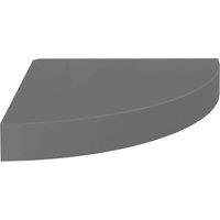 Berkfield Home Floating Corner Shelf High Gloss Grey 25x25x3.8 cm MDF