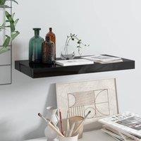 Berkfield Home Floating Wall Shelf High Gloss Black 50x23x3.8 cm MDF