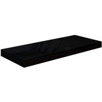 Berkfield Home Floating Wall Shelf High Gloss Black 60x23.5x3.8 cm MDF