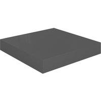 Berkfield Home Floating Wall Shelf High Gloss Grey 23x23.5x3.8 cm MDF