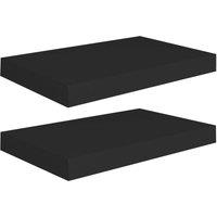 Berkfield Home Floating Wall Shelves 2 pcs Black 40x23x3.8 cm MDF