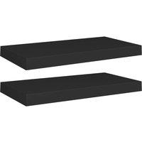 Berkfield Home Floating Wall Shelves 2 pcs Black 50x23x3.8 cm MDF