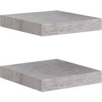 Berkfield Home Floating Wall Shelves 2 pcs Concrete Grey 23x23.5x3.8 cm MDF
