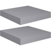 Berkfield Home Floating Wall Shelves 2 pcs Grey 23x23.5x3.8 cm MDF