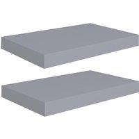 Berkfield Home Floating Wall Shelves 2 pcs Grey 40x23x3.8 cm MDF