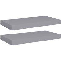 Berkfield Home Floating Wall Shelves 2 pcs Grey 50x23x3.8 cm MDF