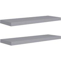 Berkfield Home Floating Wall Shelves 2 pcs Grey 80x23.5x3.8 cm MDF