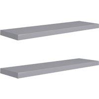 Berkfield Home Floating Wall Shelves 2 pcs Grey 90x23.5x3.8 cm MDF