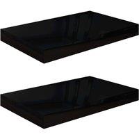 Berkfield Home Floating Wall Shelves 2 pcs High Gloss Black 40x23x3.8 cm MDF
