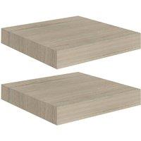 Berkfield Home Floating Wall Shelves 2 pcs Oak 23x23.5x3.8 cm MDF in Brown