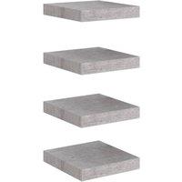 Berkfield Home Floating Wall Shelves 4 pcs Concrete Grey 23x23.5x3.8 cm MDF