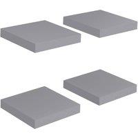 Berkfield Home Floating Wall Shelves 4 pcs Grey 23x23.5x3.8 cm MDF