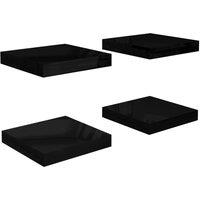 Berkfield Home Floating Wall Shelves 4 pcs High Gloss Black 23x23.5x3.8 cm MDF