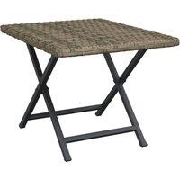 Berkfield Home Folding Table Grey 45x35x32 cm Poly Rattan | Size: 45 x 35 x 32 cm