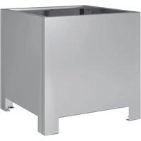Berkfield Home Garden Planter 30x30x30 cm Galvanised Steel in Silver | Size: 30 x 30 x 30 cm