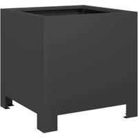 Berkfield Home Garden Planter Black 30x30x30 cm Steel | Size: 30 x 30 x 30 cm