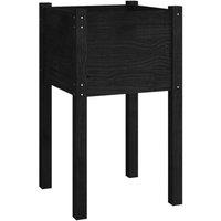 Berkfield Home Garden Planter Black 40x40x70 cm Solid Pinewood | Size: 40 x 40 x 70 cm