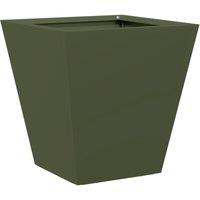 Berkfield Home Garden Planter Olive Green 30x30x30 cm Steel | Size: 30 x 30 x 30 cm