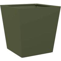 Berkfield Home Garden Planter Olive Green 40x40x40 cm Steel | Size: 40 x 40 x 40 cm