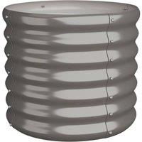 Berkfield Home Garden Planter Powder-coated Steel 40x40x36 cm Grey | Size: 40 x 40 x 36 cm