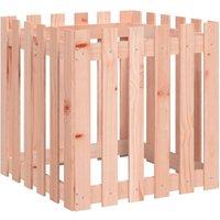 Berkfield Home Garden Planter with Fence Design 60x60x60 cm Solid Wood Douglas in Brown | Size: 60 x 60 x 60 cm