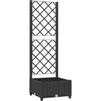 Berkfield Home Garden Planter with Trellis Black 40x40x121.5 cm PP