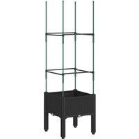 Berkfield Home Garden Planter with Trellis Black 40x40x142.5 cm PP