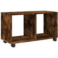 Berkfield Home vidaXL Rolling Cabinet Smoked Oak 72x33x42.5 cm Engineered Wood in Brown