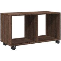 Berkfield Home vidaXL Rolling Cabinet Brown Oak 72x33x42.5 cm Engineered Wood in Brown