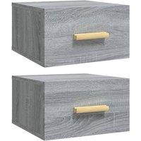 Berkfield Home Wall-mounted Bedside Cabinets 2 pcs Grey Sonoma 35x35x20 cm | Size: 35 x 35 x 20 cm
