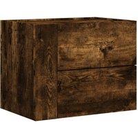 Berkfield Home Wall-mounted Bedside Cabinet Smoked Oak 45x30x35 cm in Brown | Size: 45 x 30 x 35 cm