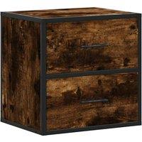 Berkfield Home Wall-mounted Bedside Cabinet Smoked Oak 40x31x39.5 cm in Brown