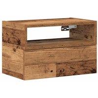 Berkfield Home Wall-mounted Bedside Cabinet Old Wood 45x26x28.5 cm in Brown