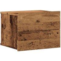 Berkfield Home Wall-mounted Bedside Cabinet Old Wood 40x32x30 cm in Brown | Size: 40 x 32 x 30 cm