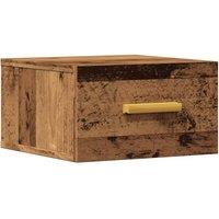 Berkfield Home Wall-mounted Bedside Cabinet Old Wood 35x35x20 cm in Brown | Size: 35 x 35 x 20 cm